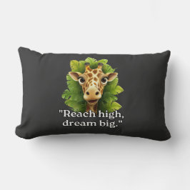 Almofada Lombar "Dream Big - Travesseiro decorativo Girafa"
