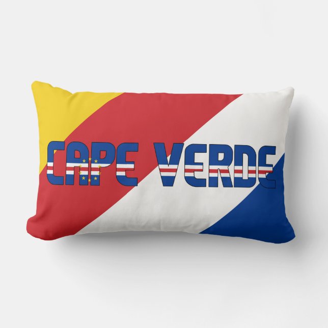 Almofada Lombar Dream em cor com a bandeira de Cabo Verde (Frente)