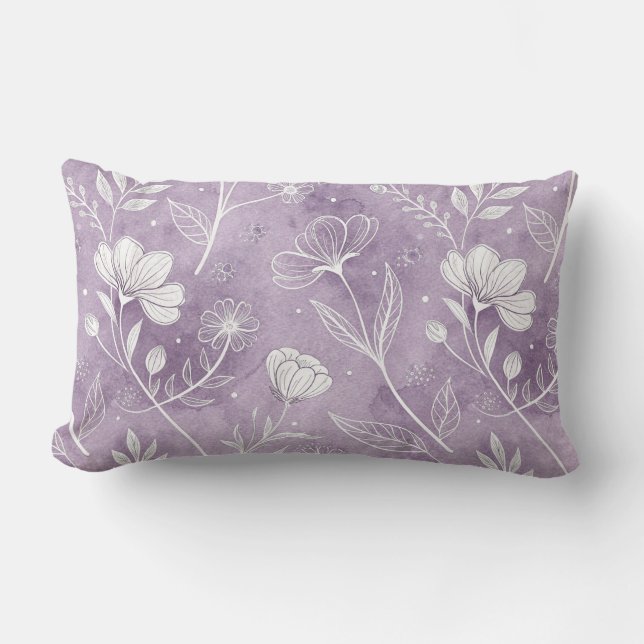 Almofada Lombar Dreamy Lavender Botanical Lumbar Pillow (Frente)