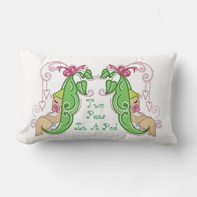 Almofada Lombar Duas ervilhas em um travesseiro lombar do vagem (Frente)