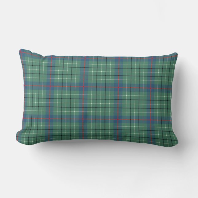 Almofada Lombar Duncan Clan Antigo Tartan Xadrez Verde Claro (Frente)
