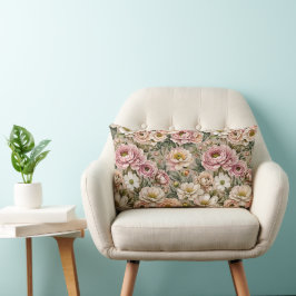 Almofada Lombar Dusty Mauve e White Roses