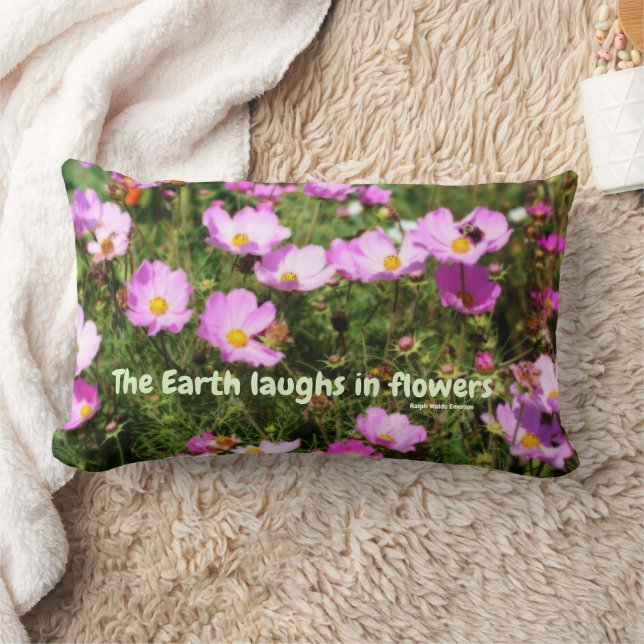 Almofada Lombar Earth Laughs In Flowers Quote Inspirational   (Cobertor)