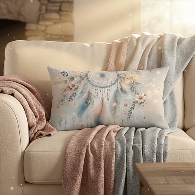 Almofada Lombar Eethal Boho Dreamcatcher (Ethereal Boho Dreamcatcher Lumbar Pillow)