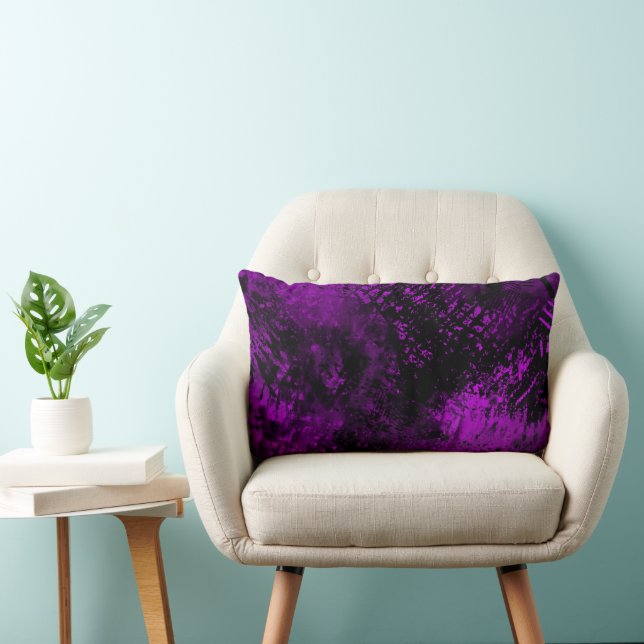 Almofada Lombar Efeito Splatter de Tinta Vermelho e Roxo (Cadeira)