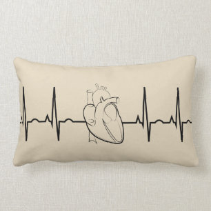Almofada Lombar EKG com coração realístico