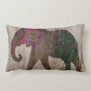 Almofada Lombar Elefante Asiático Tribal Zen