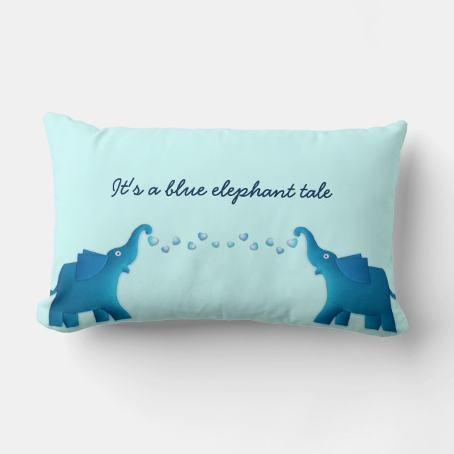 Almofada Lombar elefante azul (Frente)