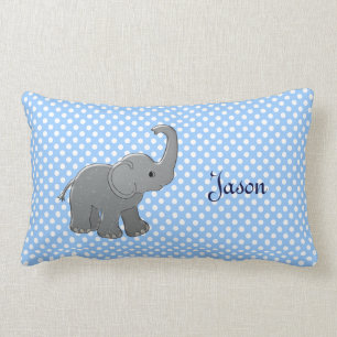 Almofada Lombar elefante azul do chá de fraldas