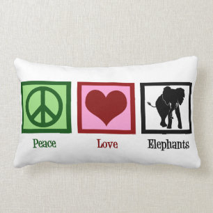 Almofada Lombar Elefantes do amor da paz