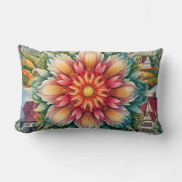 Almofada Lombar Elegância Floral: Arte Alemã De Carimbo