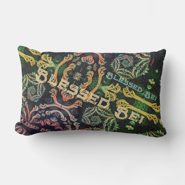 Almofada Lombar Elegancia fractal oscura (Frente)