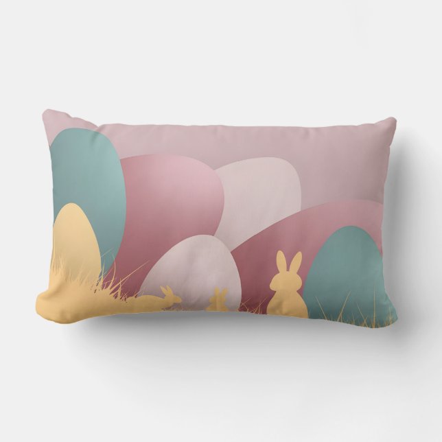 Almofada Lombar Elegância Páscoa minimalista (Frente)