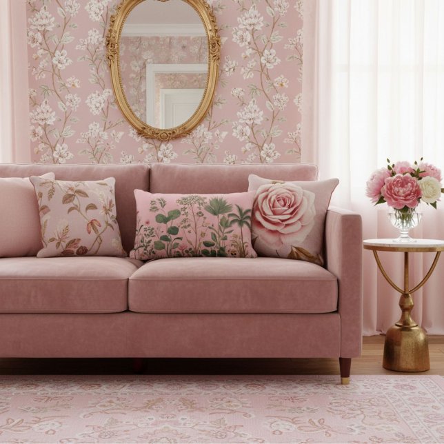 Almofada Lombar  Elegant botanical  watercolor leaves  greenery  (Criador carregado)