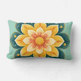Almofada Lombar Elegant Floral Print Decorative Pillow