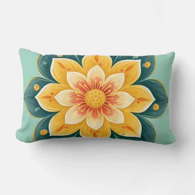 Almofada Lombar Elegant Floral Print Decorative Pillow (Frente)