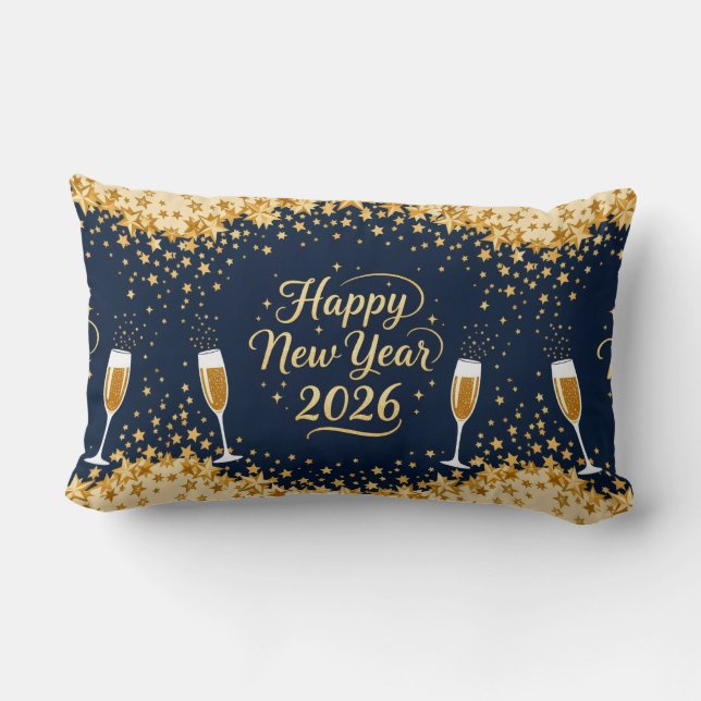 Almofada Lombar Elegant Holiday Accent Throw Pillow-New Year (Verso)