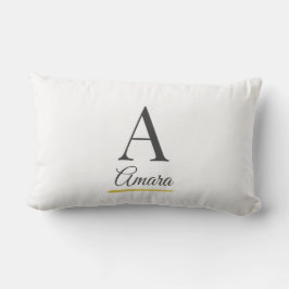 Almofada Lombar Elegant Initial and Name Monogram