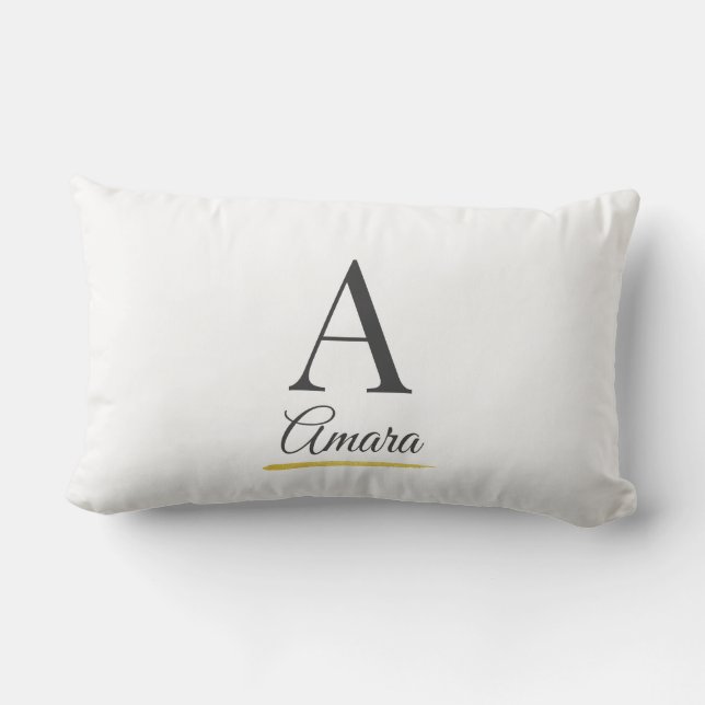 Almofada Lombar Elegant Initial and Name Monogram (Verso)