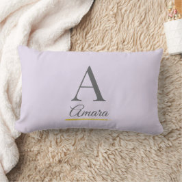 Almofada Lombar Elegant Lavender Monogram