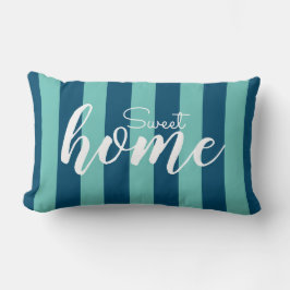 Almofada Lombar Elegante Blue Striped Patterm Test Sweet Home