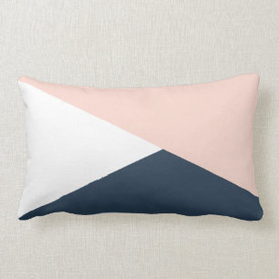 Almofada Lombar Elegante coram triângulos geométricos do rosa &