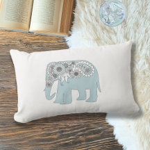 Elegante Elefante Paisley Azul