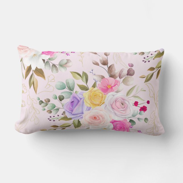 Almofada Lombar Elegante floral chic (Frente)