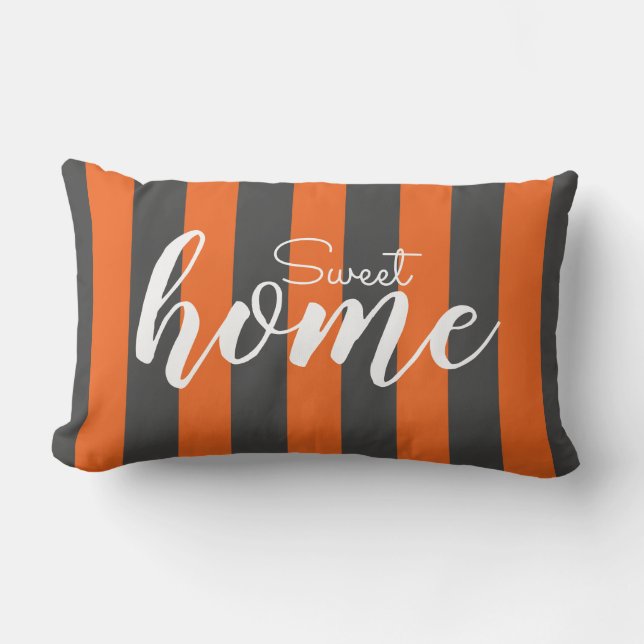 Almofada Lombar Elegante Orange Striped Patterm Test Sweet Home (Frente)