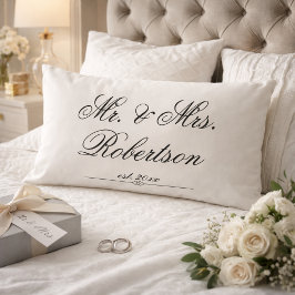 Almofada Lombar Elegante Sr. Sra. Nome est. roteiro de casamento c