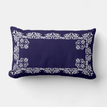 Elegante White Lace Vetor em Azul Marinho