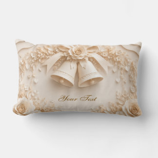 Almofada Lombar Elegantes Hochzeitsdesign mit Glocken und Rosen