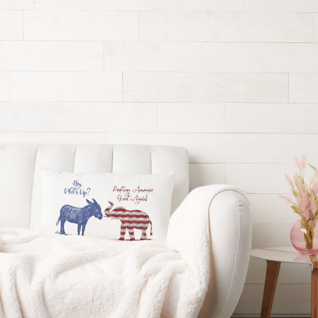 Almofada Lombar Eleições Republicanas E Democráticas Engraçadas (Sofá)