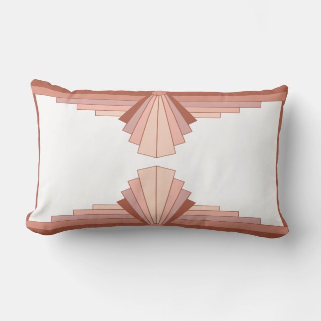 Almofada Lombar Elementos de arte deco numa paleta dourada rosa (Frente)