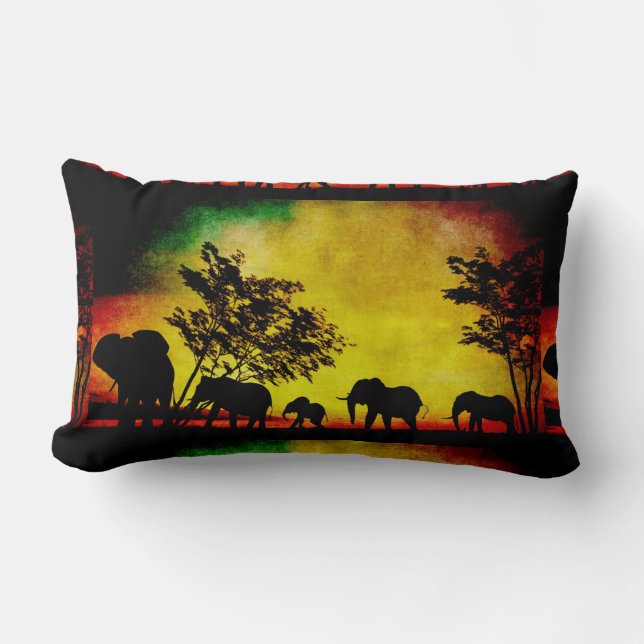 Almofada Lombar Elephants Sunset (Frente)