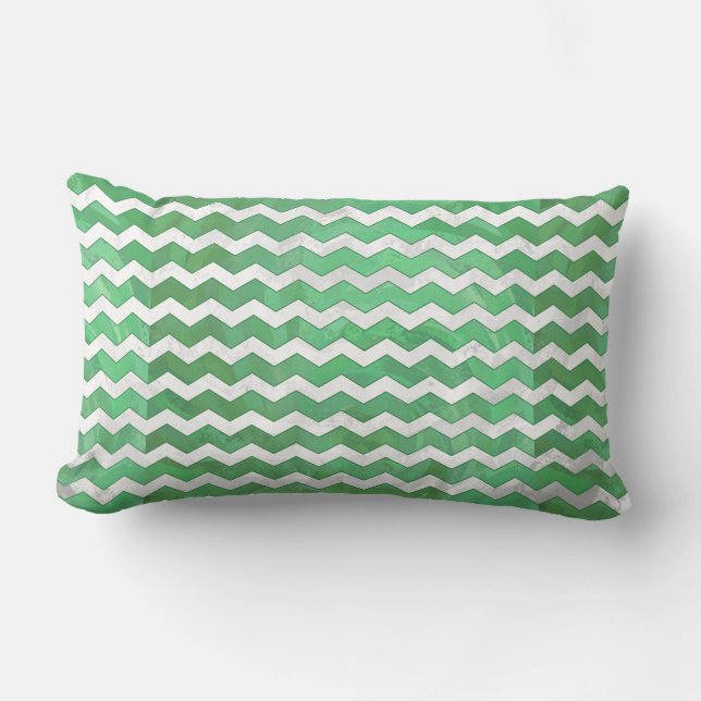 Almofada Lombar Emerald Cream Chevron Pattern (Frente)
