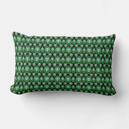 Almofada Lombar Emerald Green Drop Pattern Elegante Natal