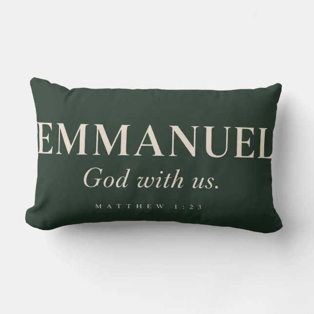 Almofada Lombar EMMANUEL | Mateus 1:23 | Natal  (Frente)