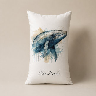 Almofada Lombar Enfeite de Cama Costeira Whale Cove