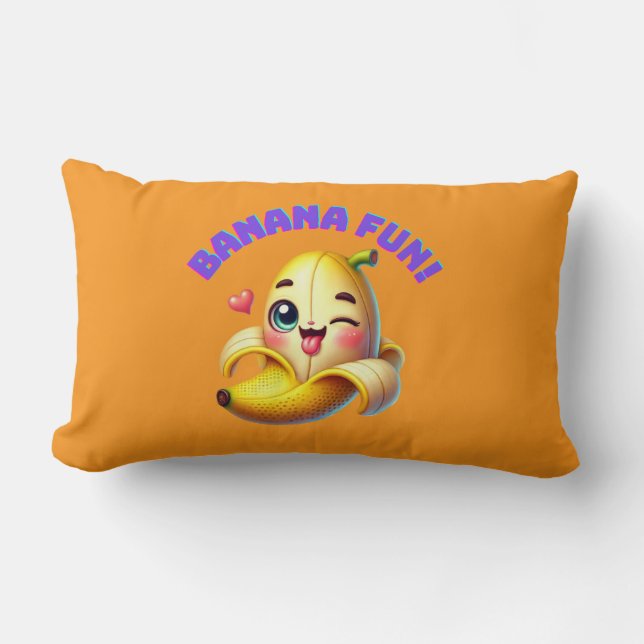 Almofada Lombar Engraçado Design de Winking Banana para diversão e (Frente)