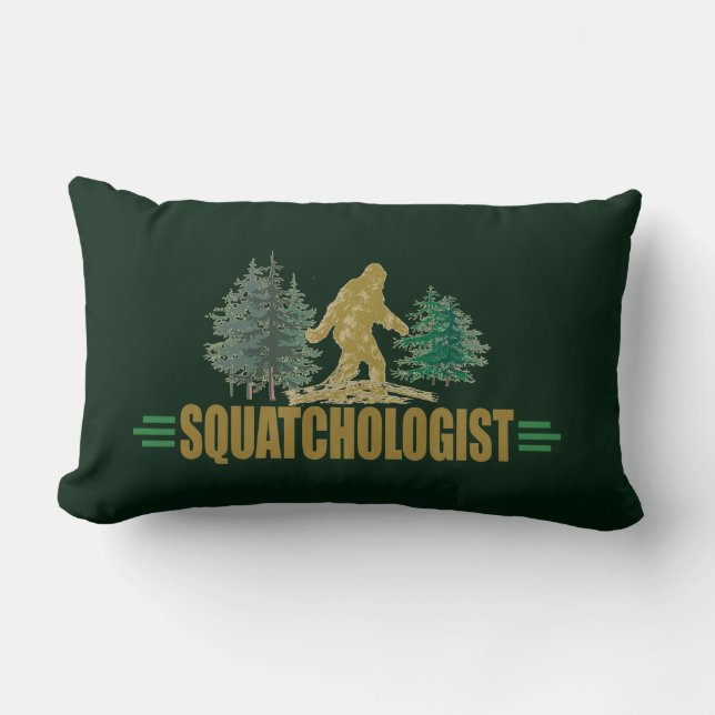 Almofada Lombar Engraçado Sasquatch| Pé GrandeAcredite! | Caça (Frente)