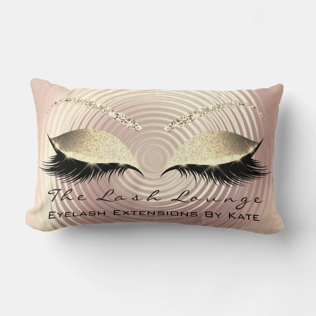 Almofada Lombar Escamudo Dourado brilhante Cor-de-rosa Maquiagem O (Frente)