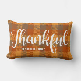 Almofada Lombar Escrita Rustic Autumn Tartan - Xadrez Escrita Graç