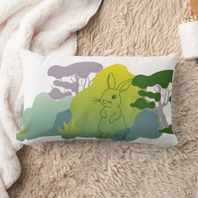 Almofada Lombar Esfregões e silhuetas de coelho (Cobertor)
