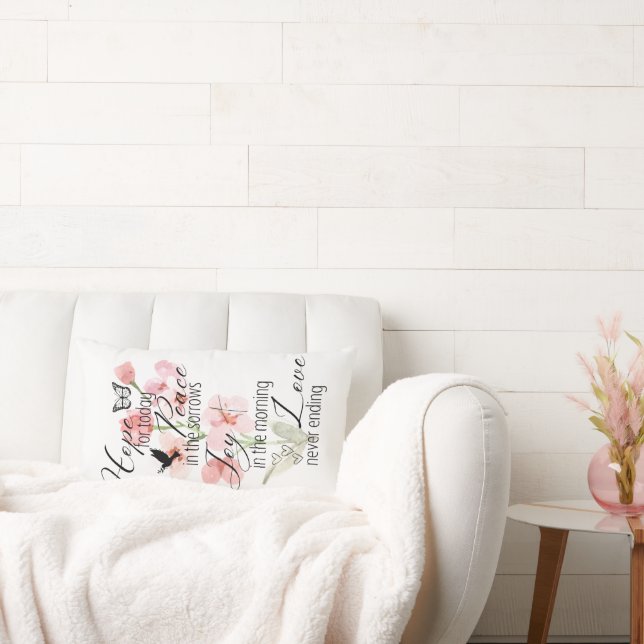 Almofada Lombar Esperança paz Joy ama cristão | Travesseiro lombar (Sofá)