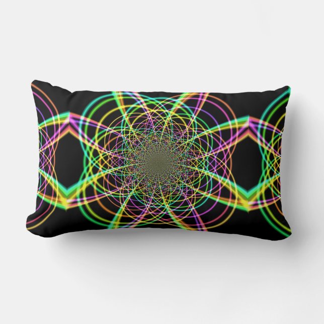 Almofada Lombar Espiral Arco-Íris Louco (Frente)