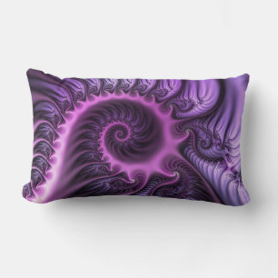 Almofada Lombar Espiral De Arte Fractal, Roxal, Rosa-Legal, vívida