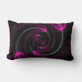 Almofada Lombar Espiral Fractal Neon Preto e Rosa