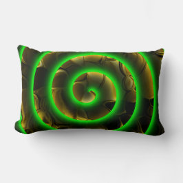 Almofada Lombar Espiral verde sobre imagem, ilusão de profundidade