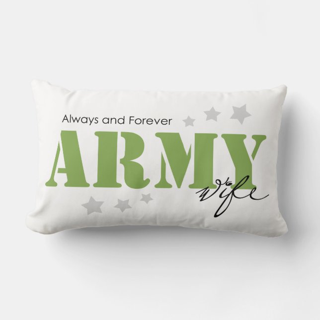 Almofada Lombar Esposa do Exército - Sempre e para sempre (Frente)